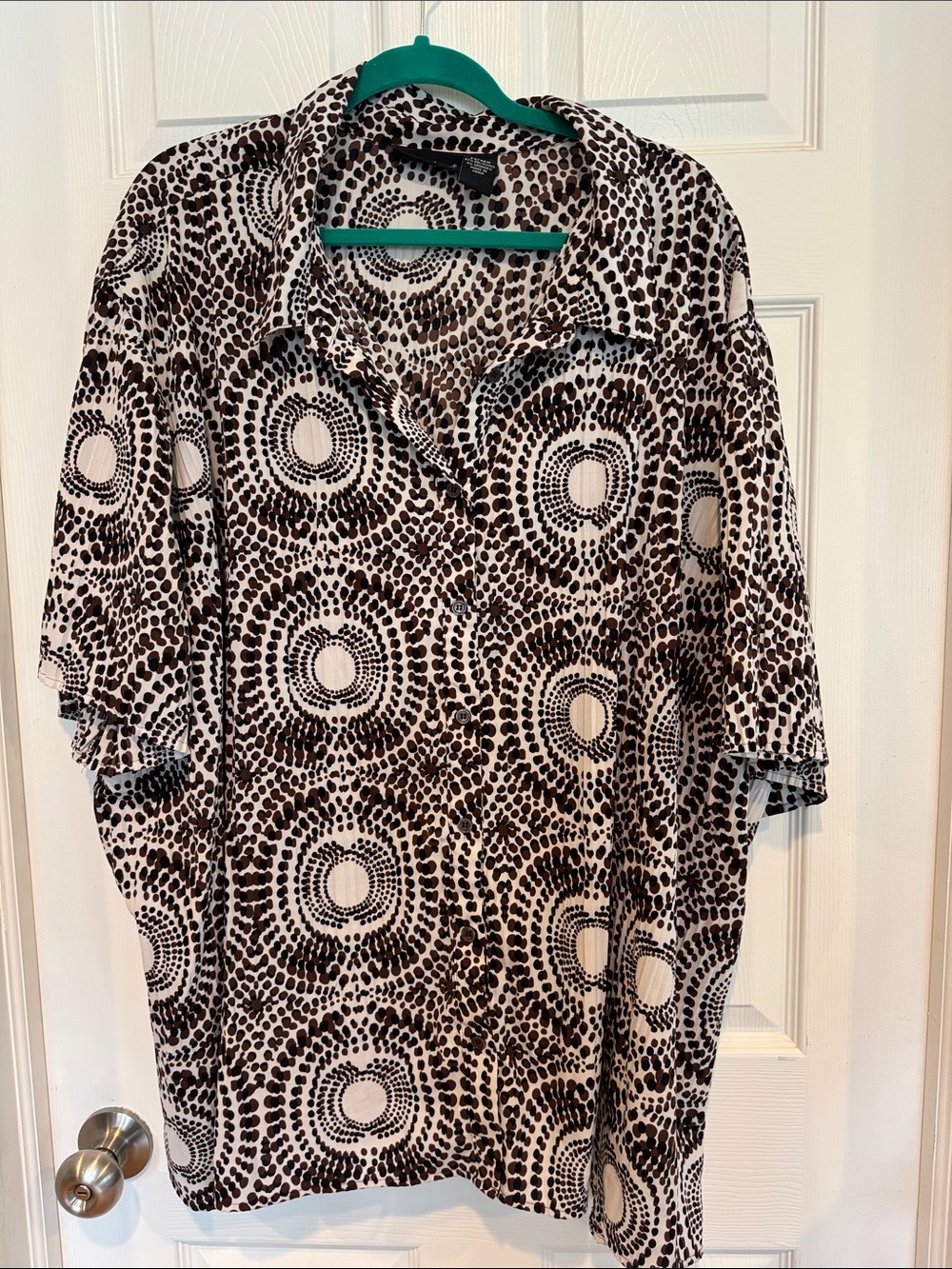 Maggie Barnes Women's Printed Short-Sleeve Button Shirt